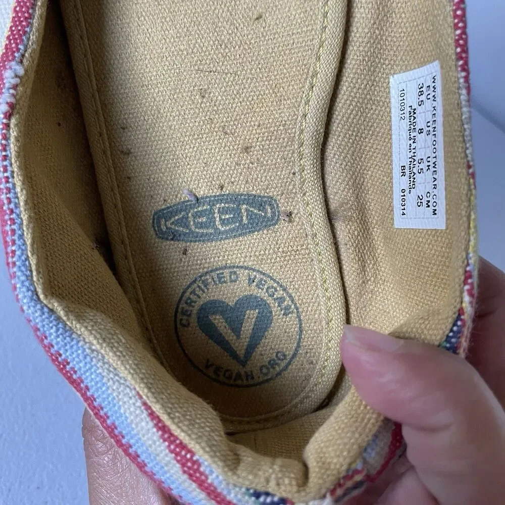 KEEN Cortona Boho Striped Canvas Ballet Flats Shoes Slip On Comfort Size 8